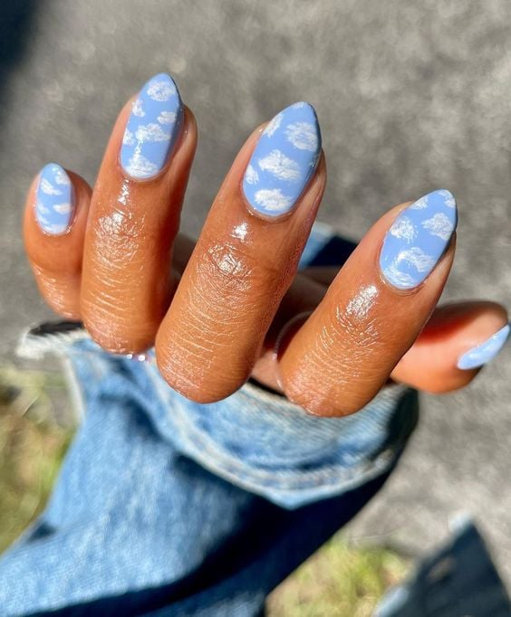 wispy iridescent cloud nails