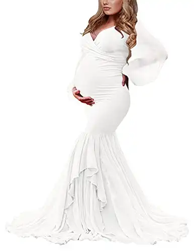 Chiffon Sleeve Mermaid Maternity Dresses