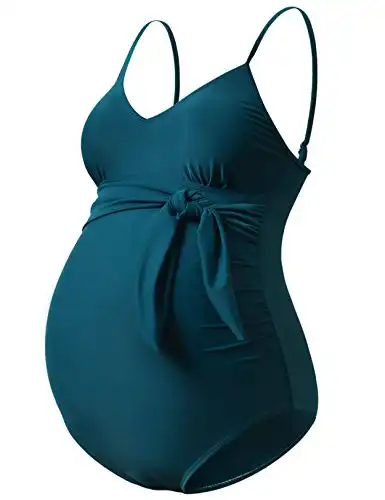 One Piece Tie Front Bathing Suit