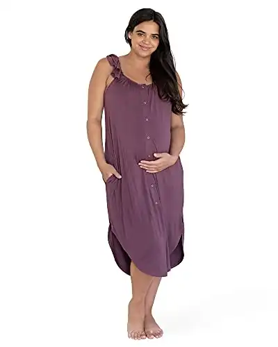 Kindred Bravely Ruffle Strap Labor and Delivery Gown | 3 In 1 Labor, Delivery, Nursing Gown for Hospital