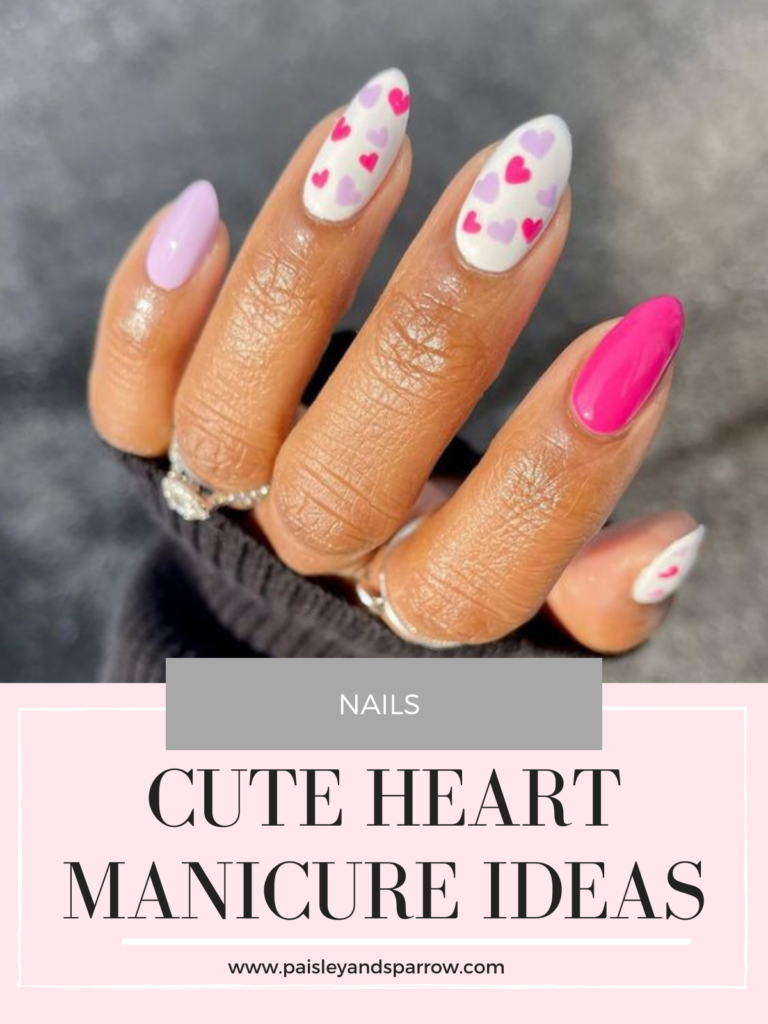 cute heart manicure ideas