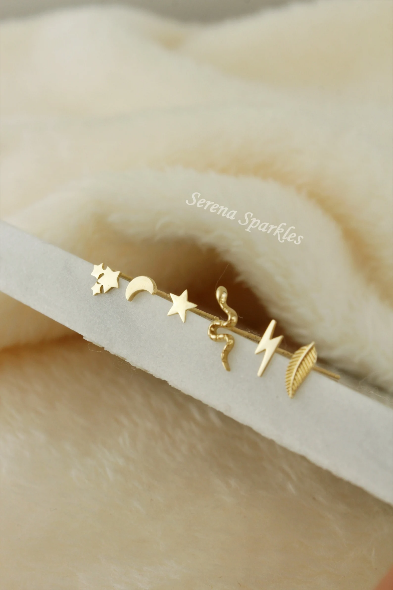 10k Solid Gold Dainty Stud Earrings