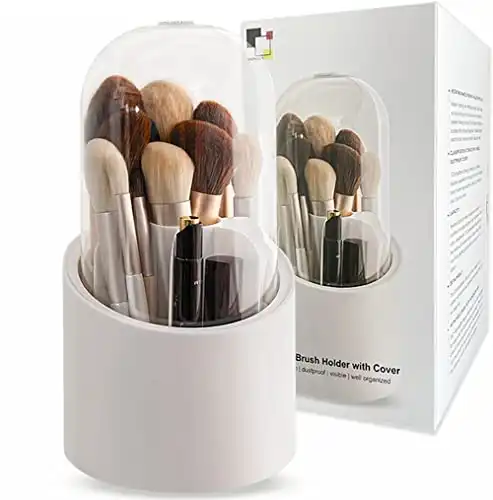 Makeup Brush Holder with Lid