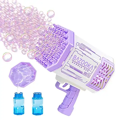 Purple Bubble Gun with Lights/Bubble Solution
