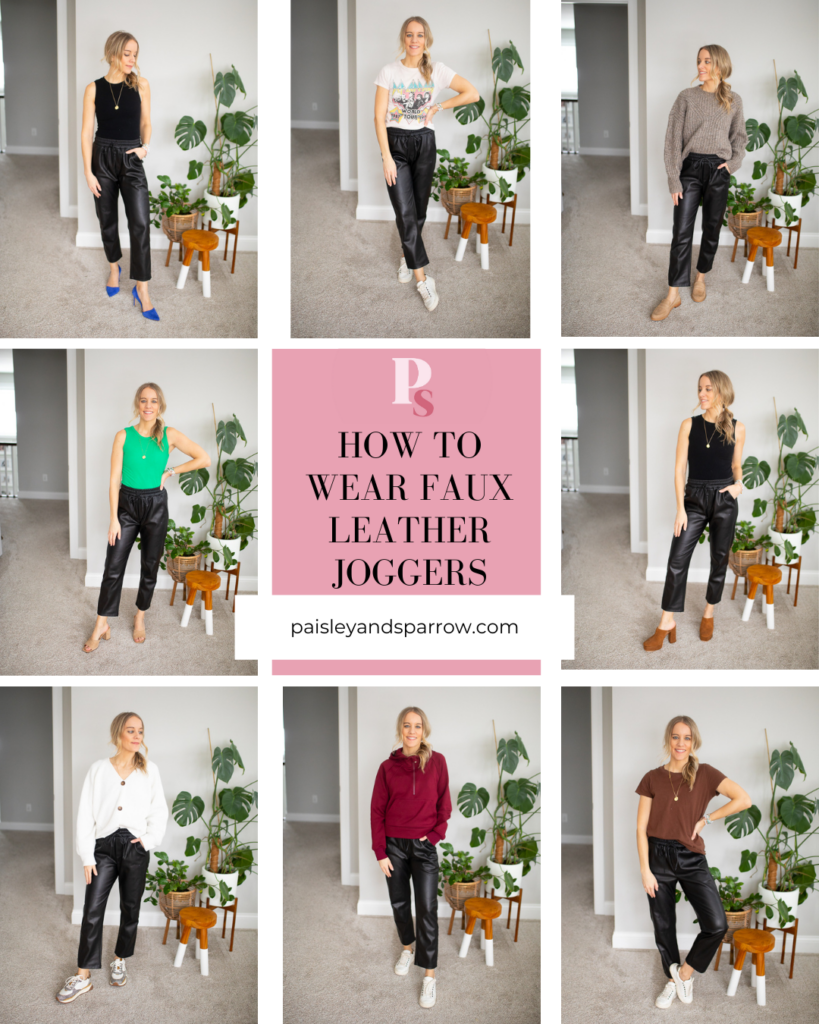How to Wear Faux Leather Joggers: 10 Outfit Ideas