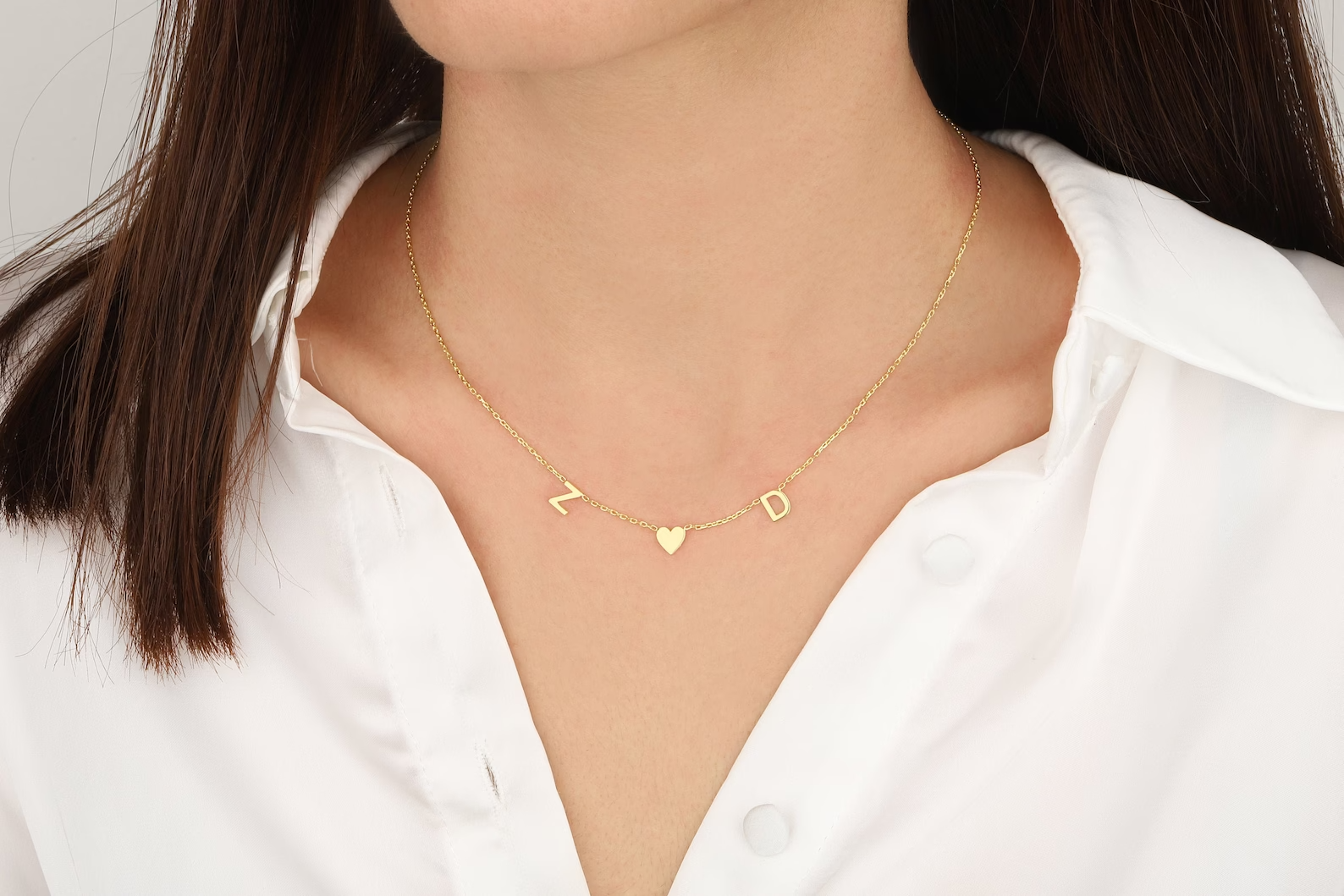 14k Gold Initial Necklace