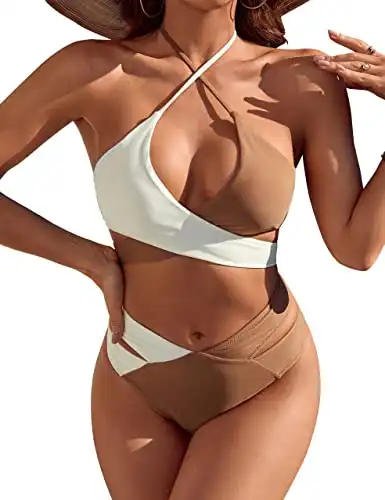 Triangle Bikini Two Piece Cutout Swimsuit