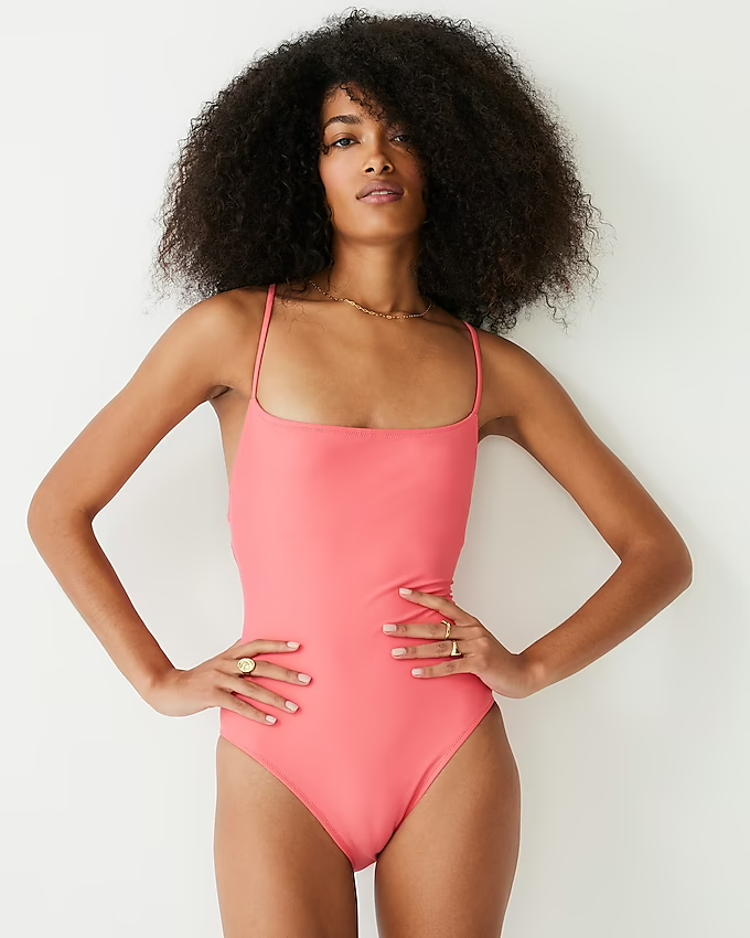 Strappy Squareneck One-Piece Swimsuit