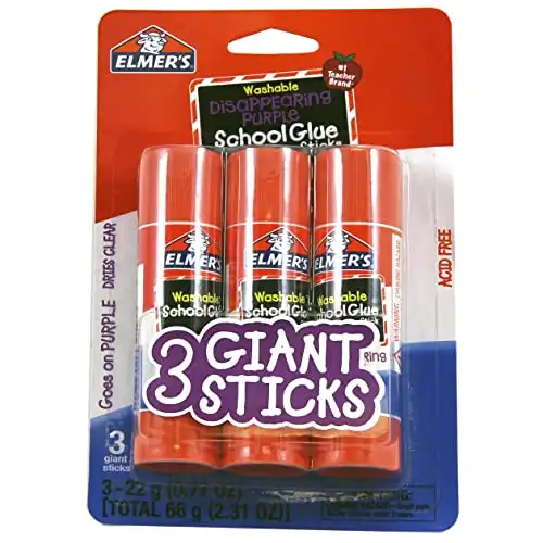 Elmer's Disappearing Purple Washable School Glue Sticks