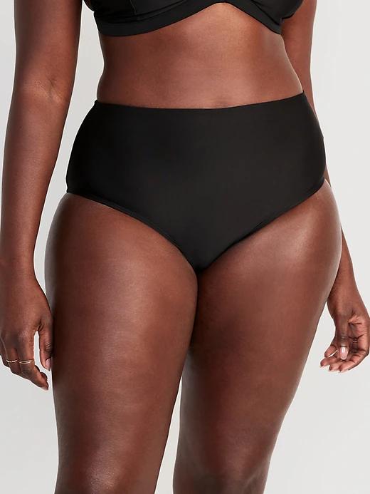 High-Waisted Bikini Swim Bottoms