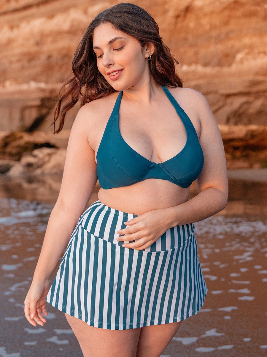SHAPERMINT High Waisted Full Coverage Swim Skirt Bottoms
