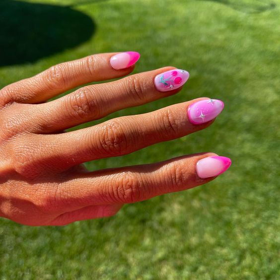 pink cherry nails