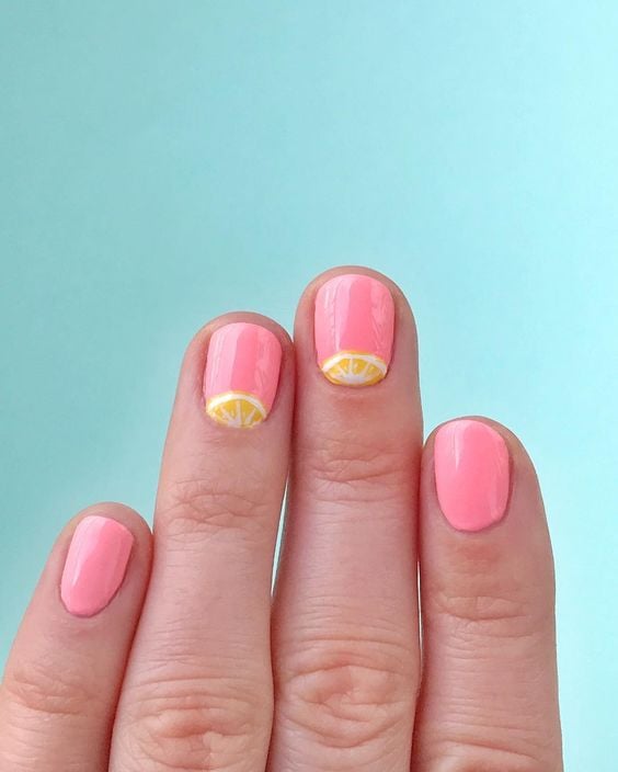 pink lemonade nails