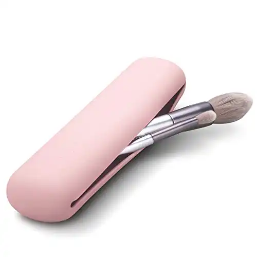 FERYES Travel Makeup Brush Holder Silicon Portable Cosmetic Face Brushes Holder