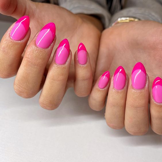 Hot Pink Gel Extra Long Press on Nails Hand made nails Hot pink Matte (M) |  eBay