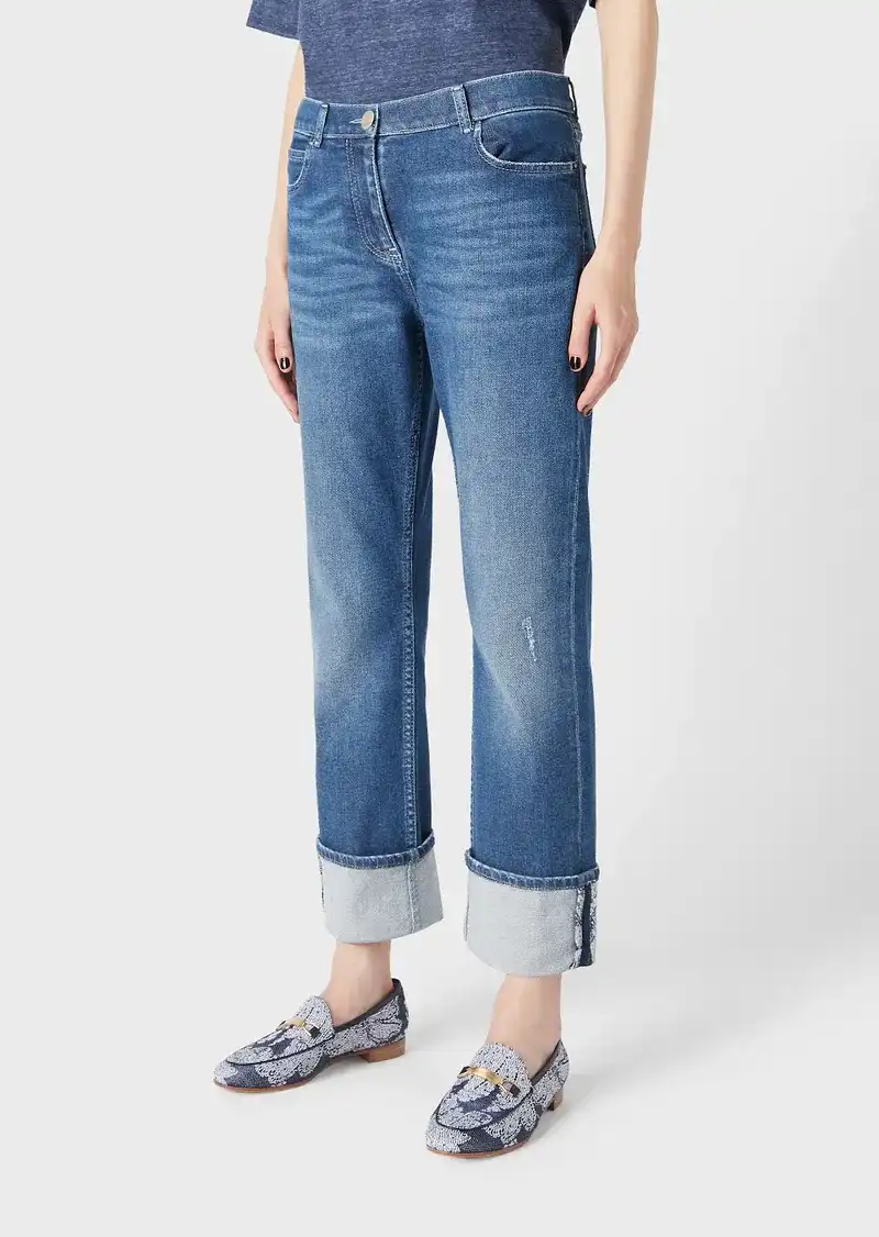 Denim Collection five-pocket trousers in stretch cotton denim