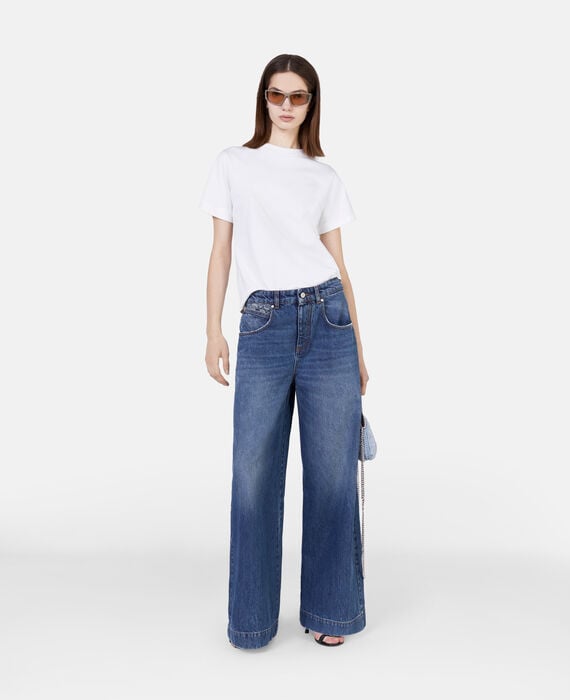 S-Wave Vintage Wash Wide Leg Jeans
