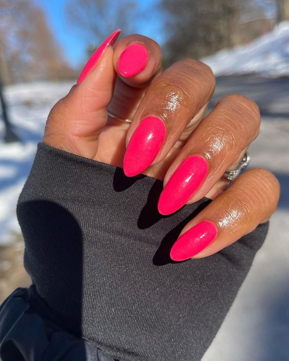 neon pink nails - SoNailicious