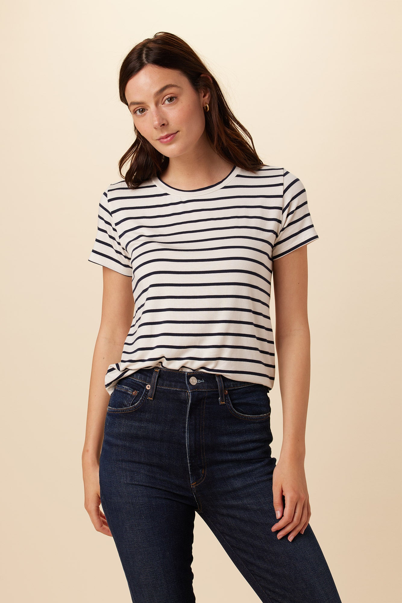 Berkeley Dream Knit Tee - Marine Stripe