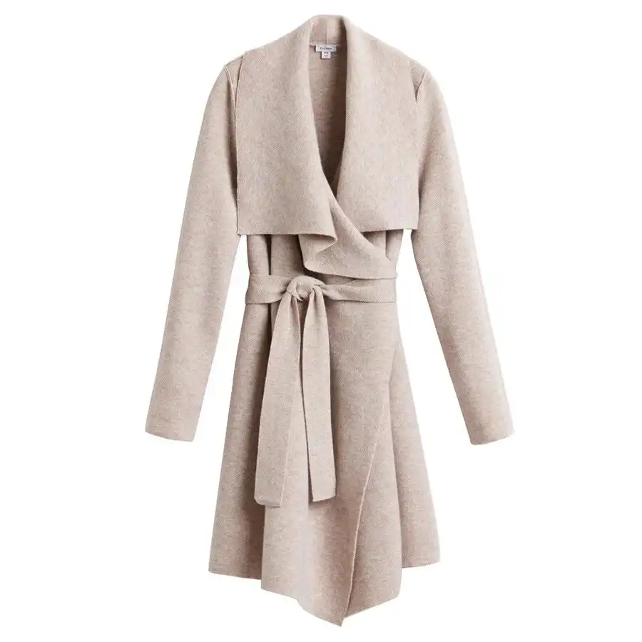 Wool Cashmere Short Wrap Coat