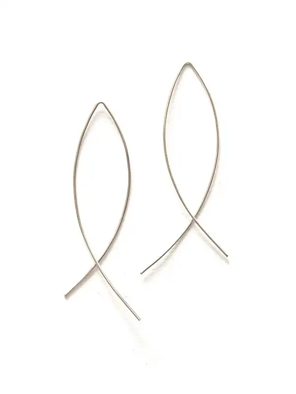 Cambered Sterling Hoop Earrings from India