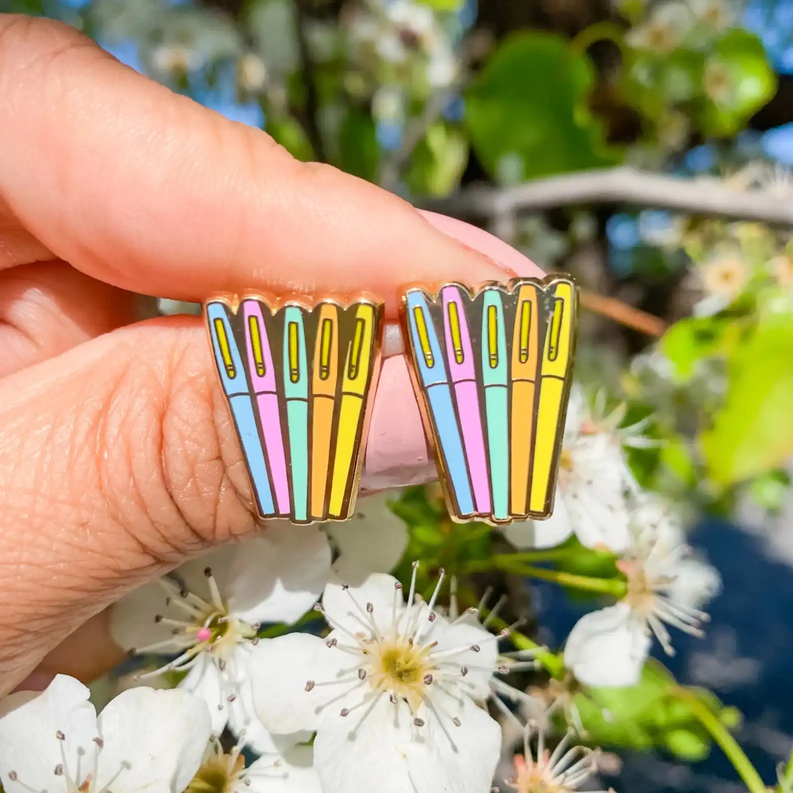 Pastel Flair Pen Earrings Teacher