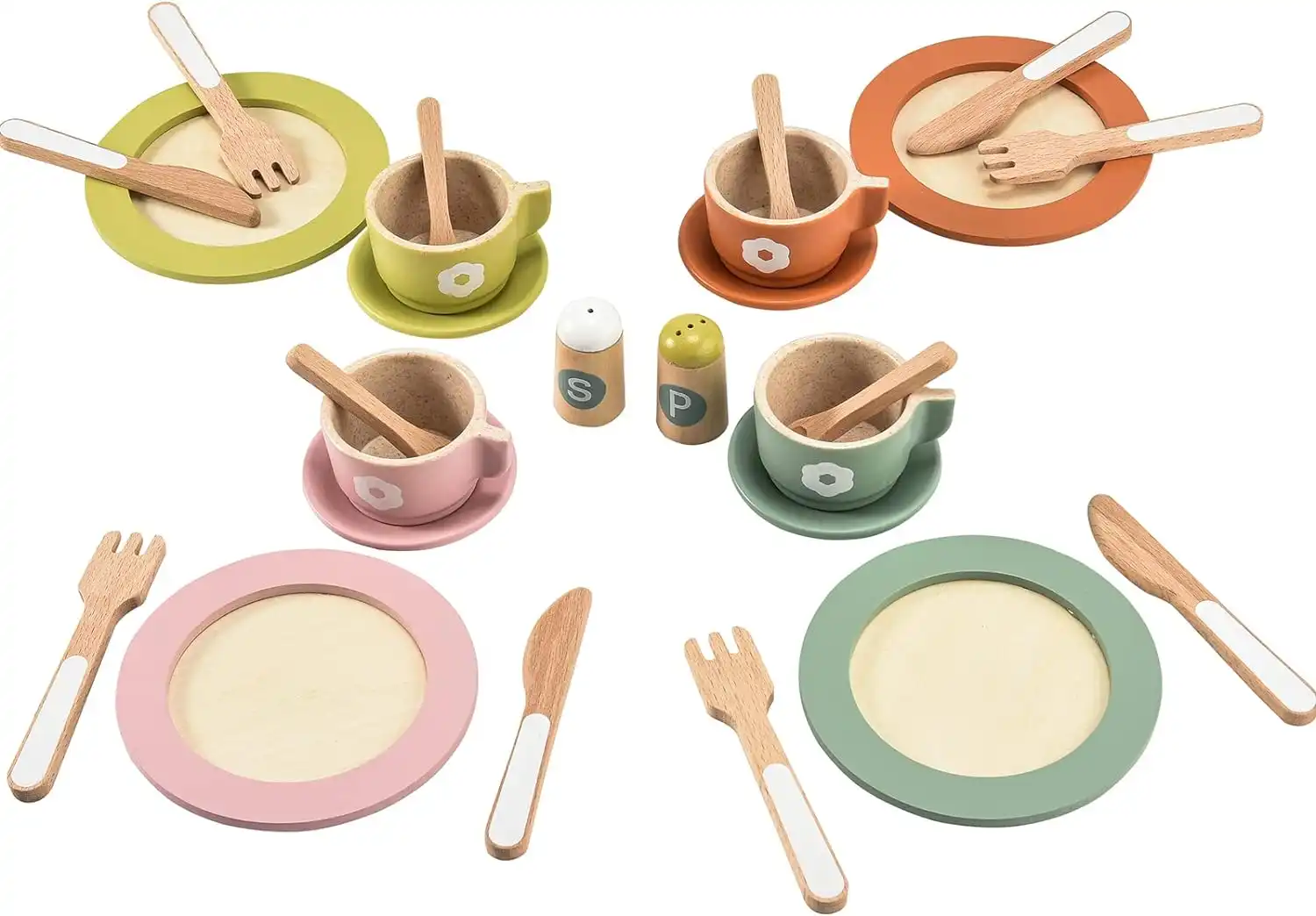 Wooden Toy Plates and Dishes