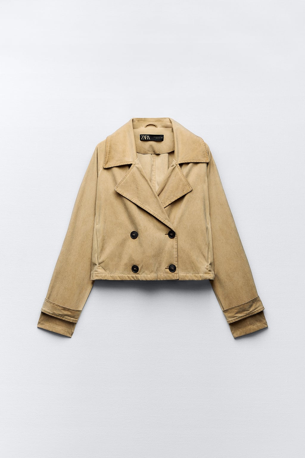 Zara Faux Suede Cropped Trench