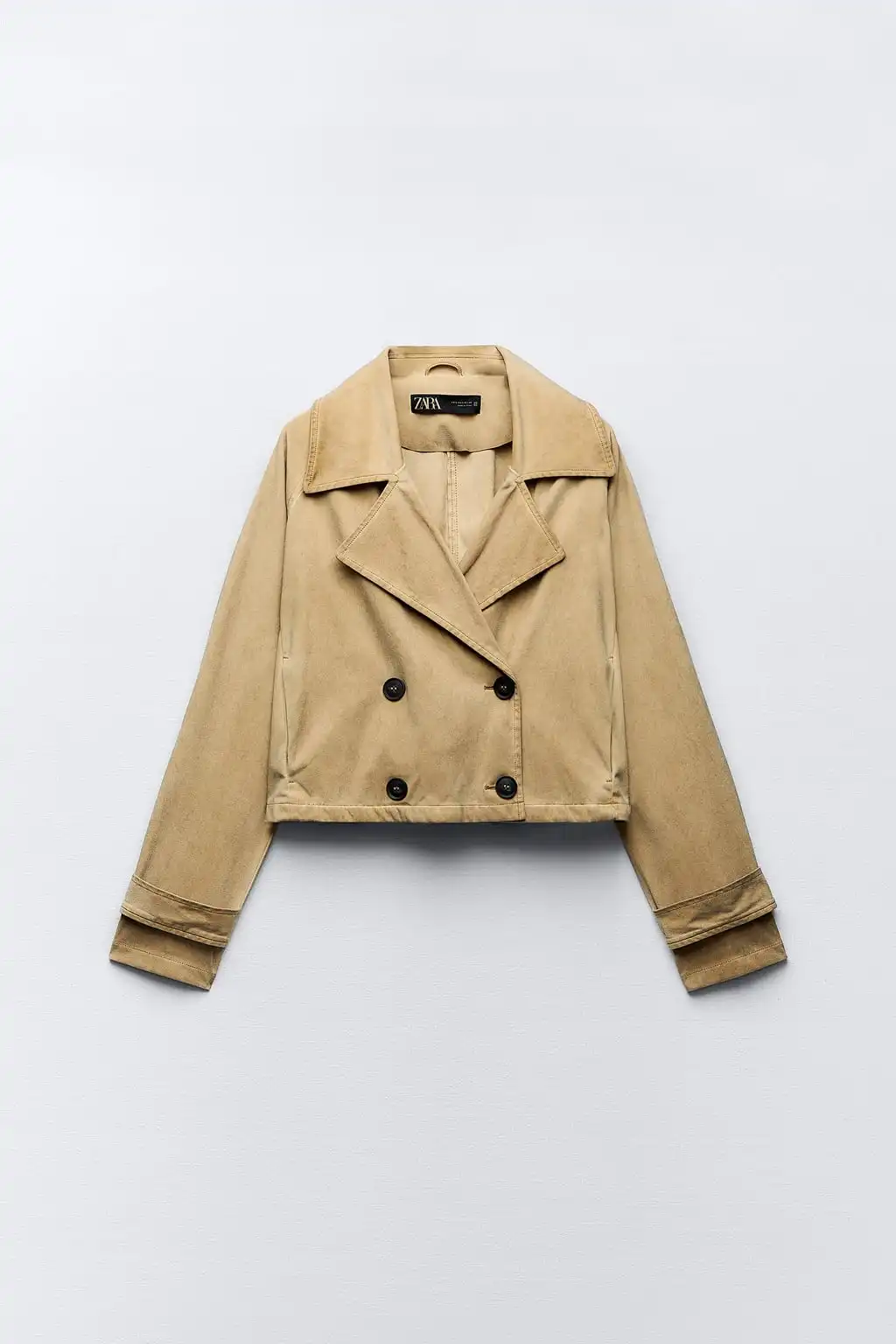 Zara Faux Suede Cropped Trench