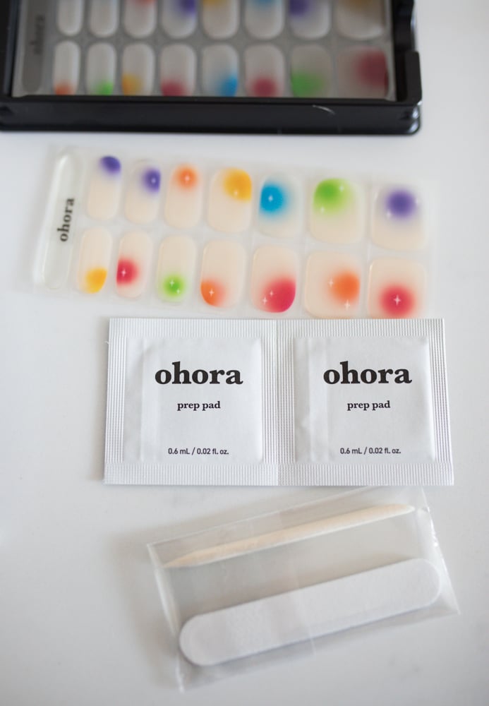 prep pad and nail strips for ohora nails