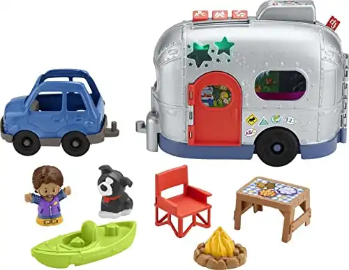 Fisher-Price Little People Toddler Playset Light-Up Learning Camper Toy