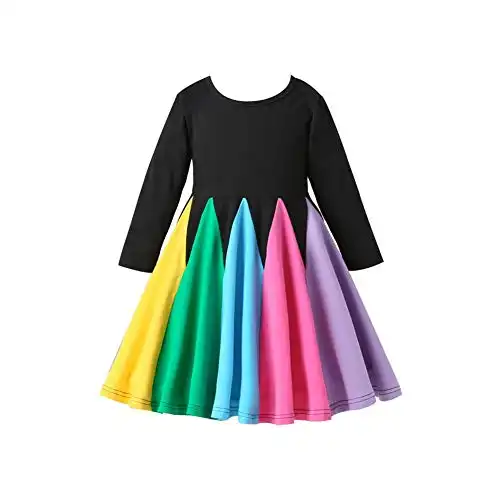 Rainbow A Line Dresses Black