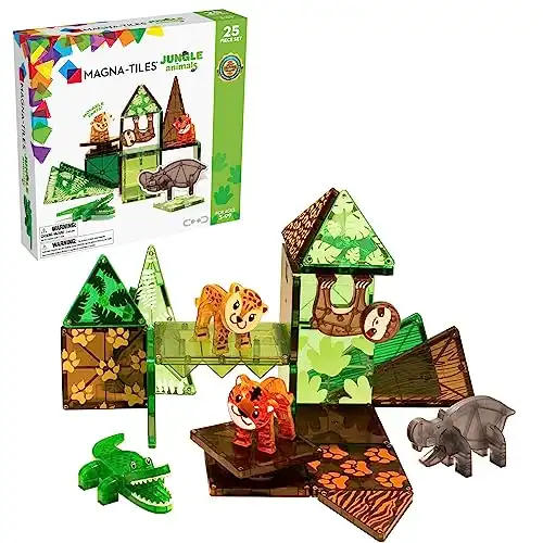 MAGNA-TILES Jungle Animals 25-Piece Magnetic Construction Set