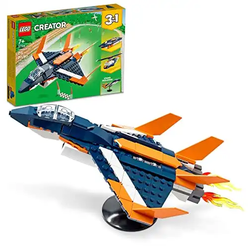 LEGO Creator 3in1 Supersonic Jet Plane to Helicopter to Speed Boat Toy Set