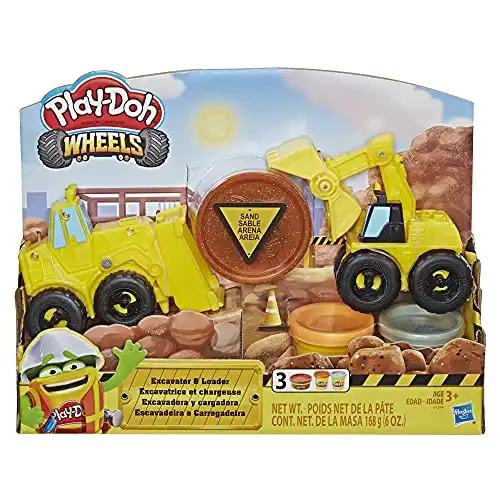 Play-Doh Wheels Excavator Loader Toy Construction Trucks