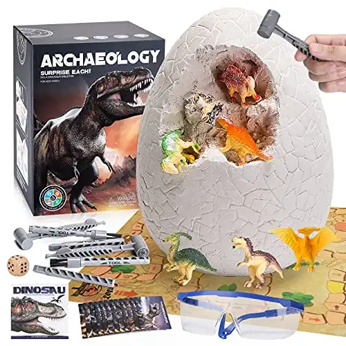 Jumbo Egg Dig Kit, Dinosaur Eggs Toys with 12 Different Dinosaur Toys