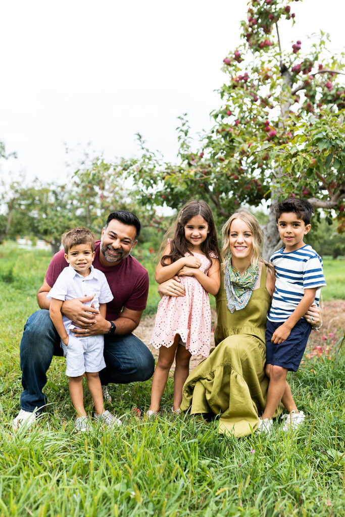 green and pink family outfits