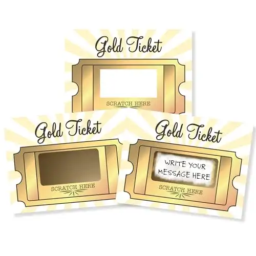 20 Pack Customizable Golden Ticket