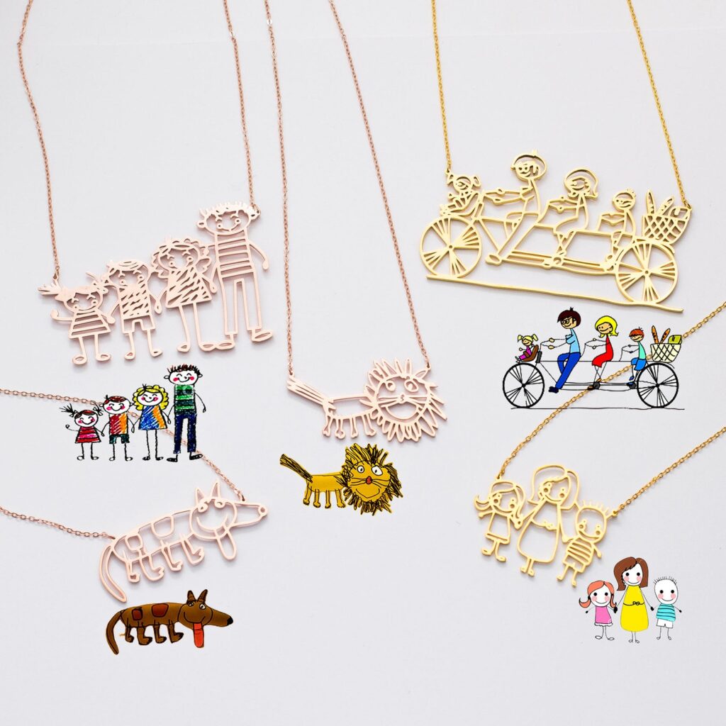 Actual Kids Drawing Necklace