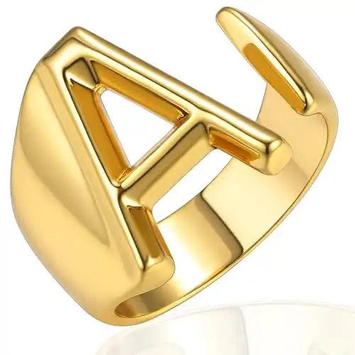 Gold Initial Rings for Women