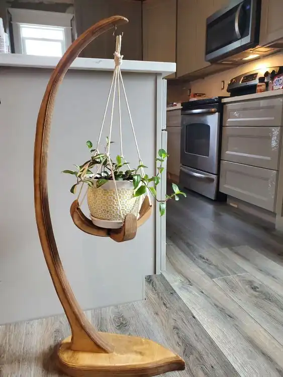 Hanging Plant Stand Plant Stand Plant Basket Wood Plant | Etsy