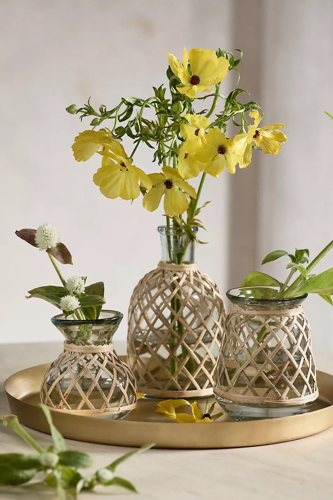 Rattan-Wrapped Vase