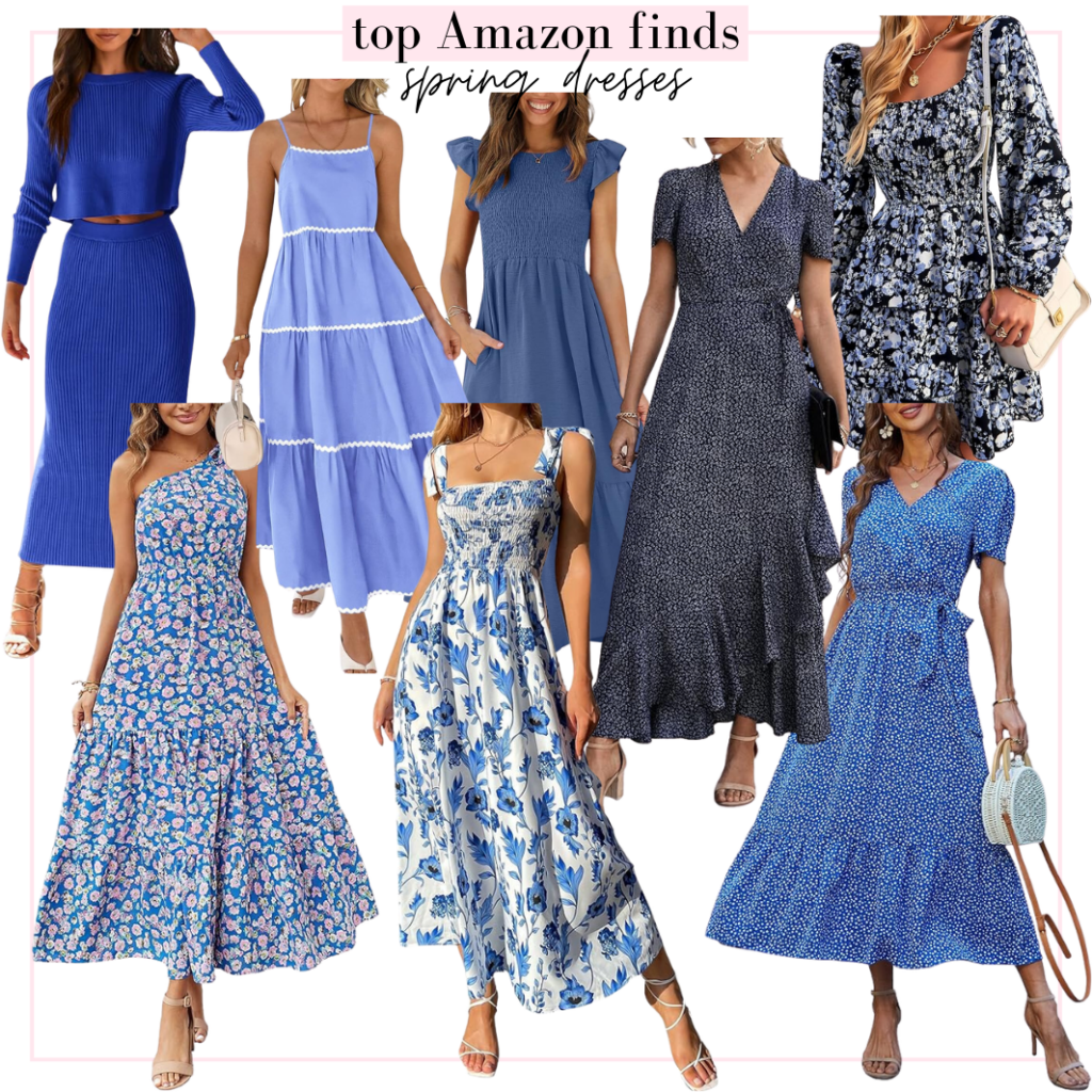amazon spring dresses in blue