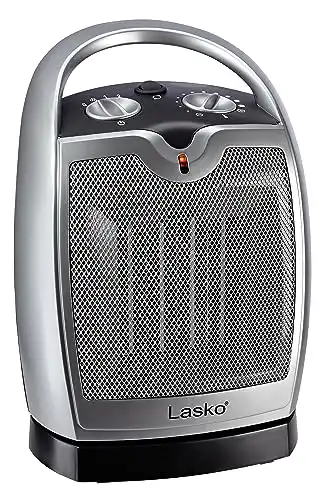 Lasko Oscillating Ceramic Tabletop Space Heater for Home with Adjustable Thermostat
