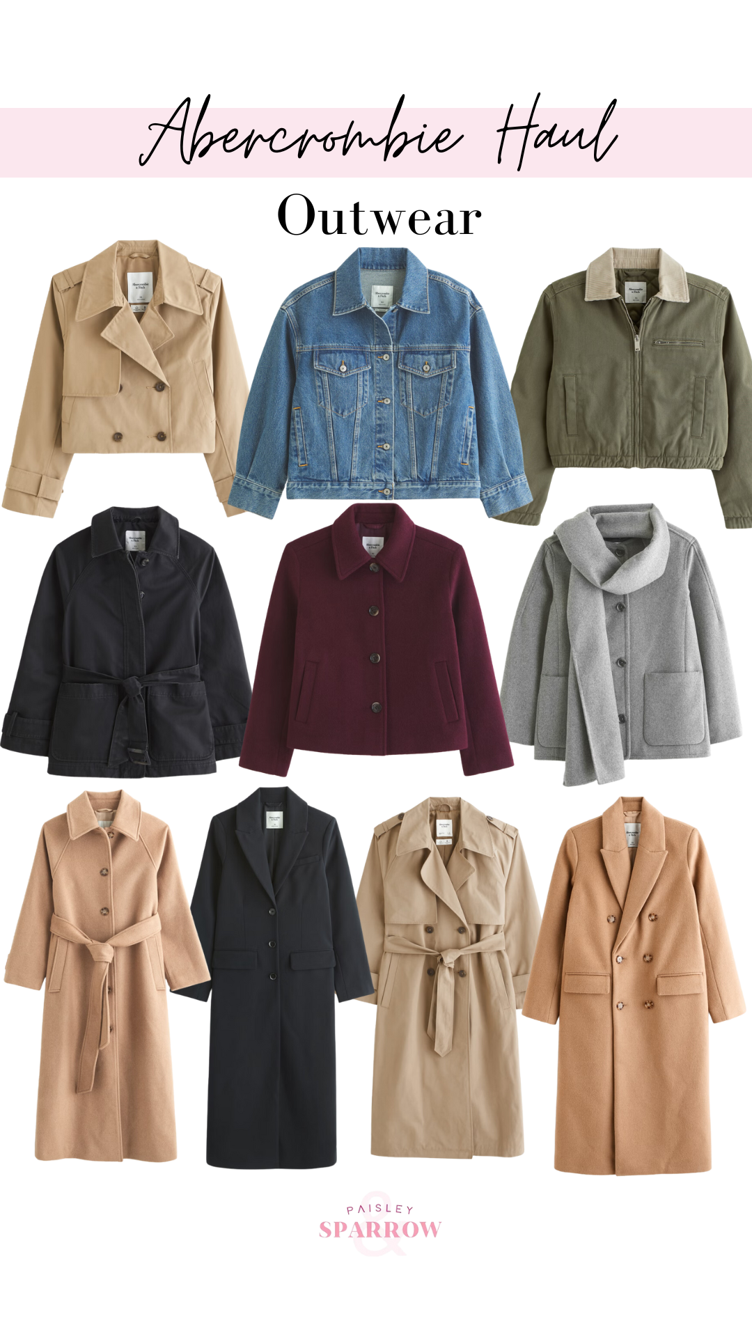 Abercrombie collage featuring outerwear