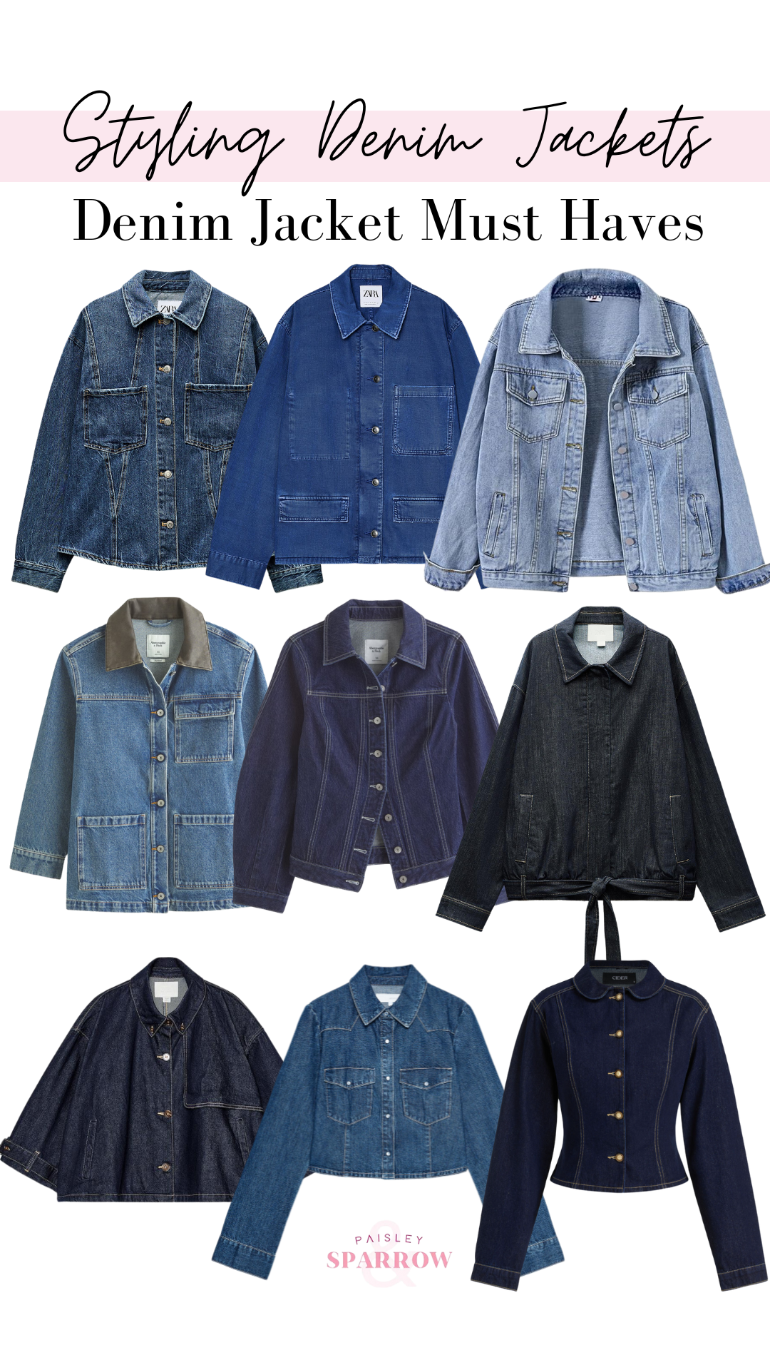 collage featuring denim jackets