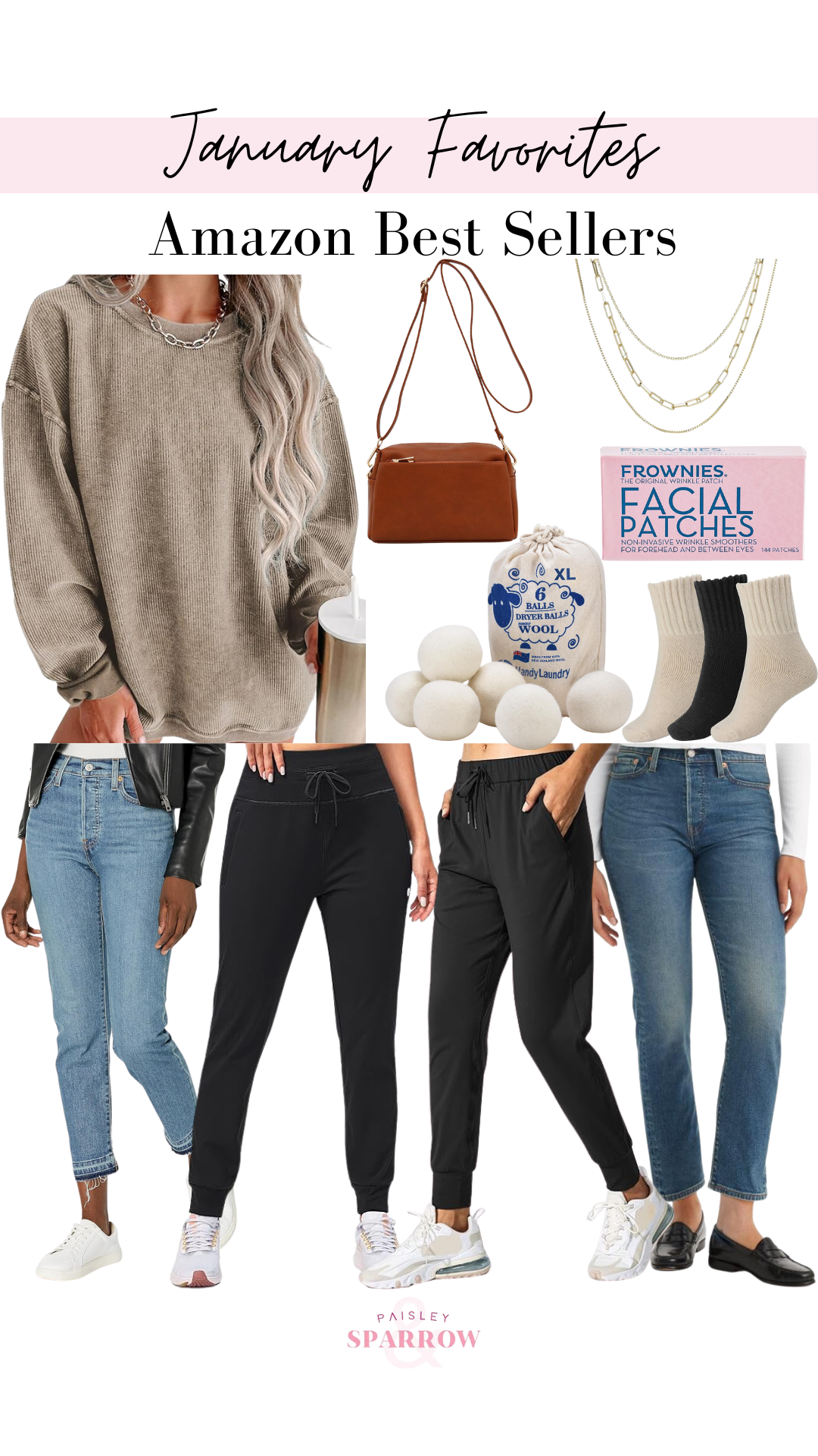 Collage featuring January amazon favorites