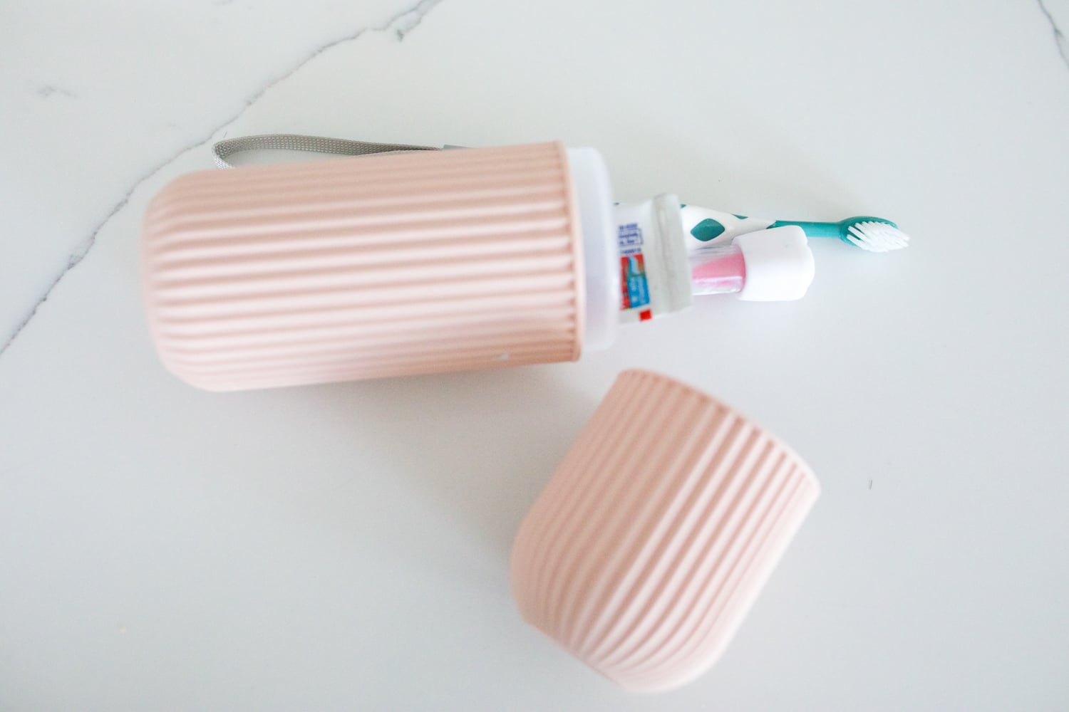 travel essentials featuring a tooth brush case