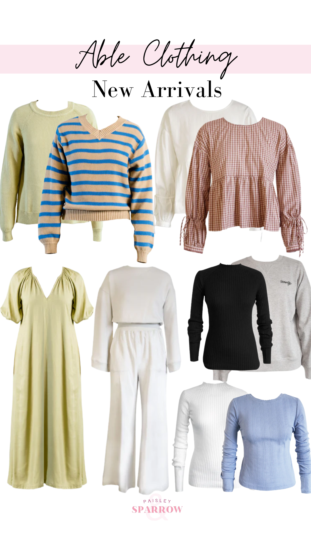 able clothing collage featuring new arrivals
