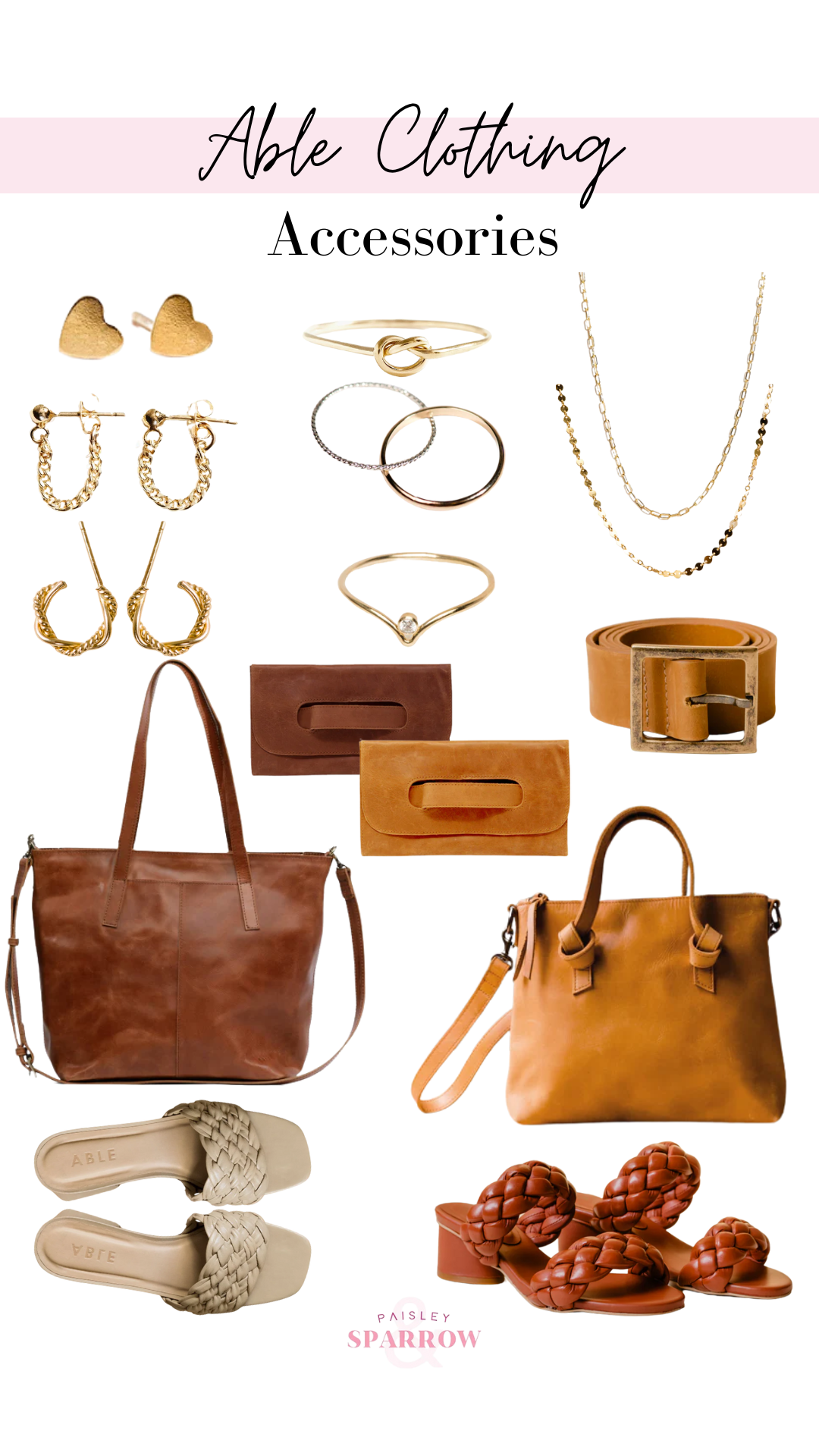 able clothing collage featuring accessories